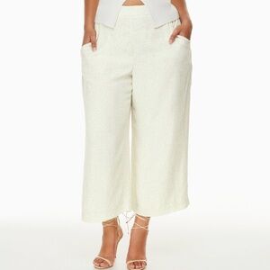 Aritzia Wilfred Faun Pant‎ Size XL Cream Tan Tie Back Lightweight Neutral Office